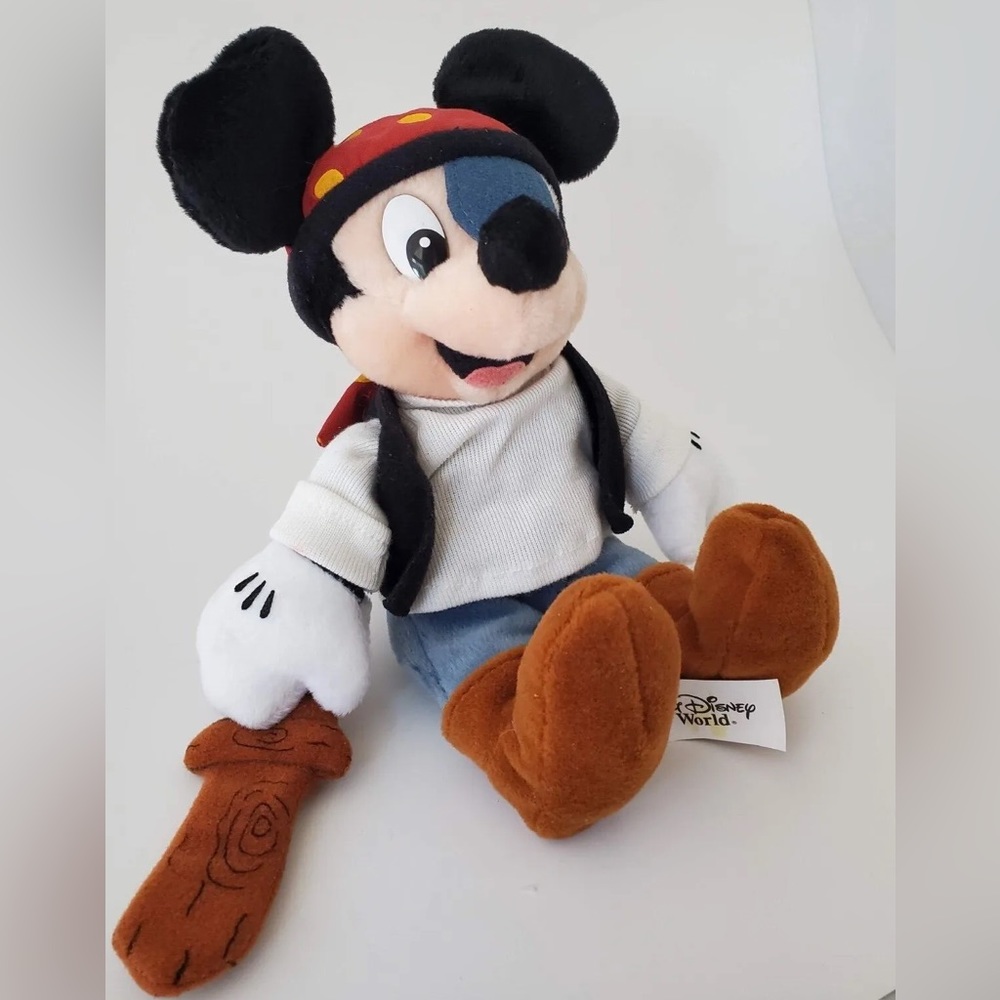 NWT Vintage Disney Plush Beanie Baby Pirate Mickey Mouse